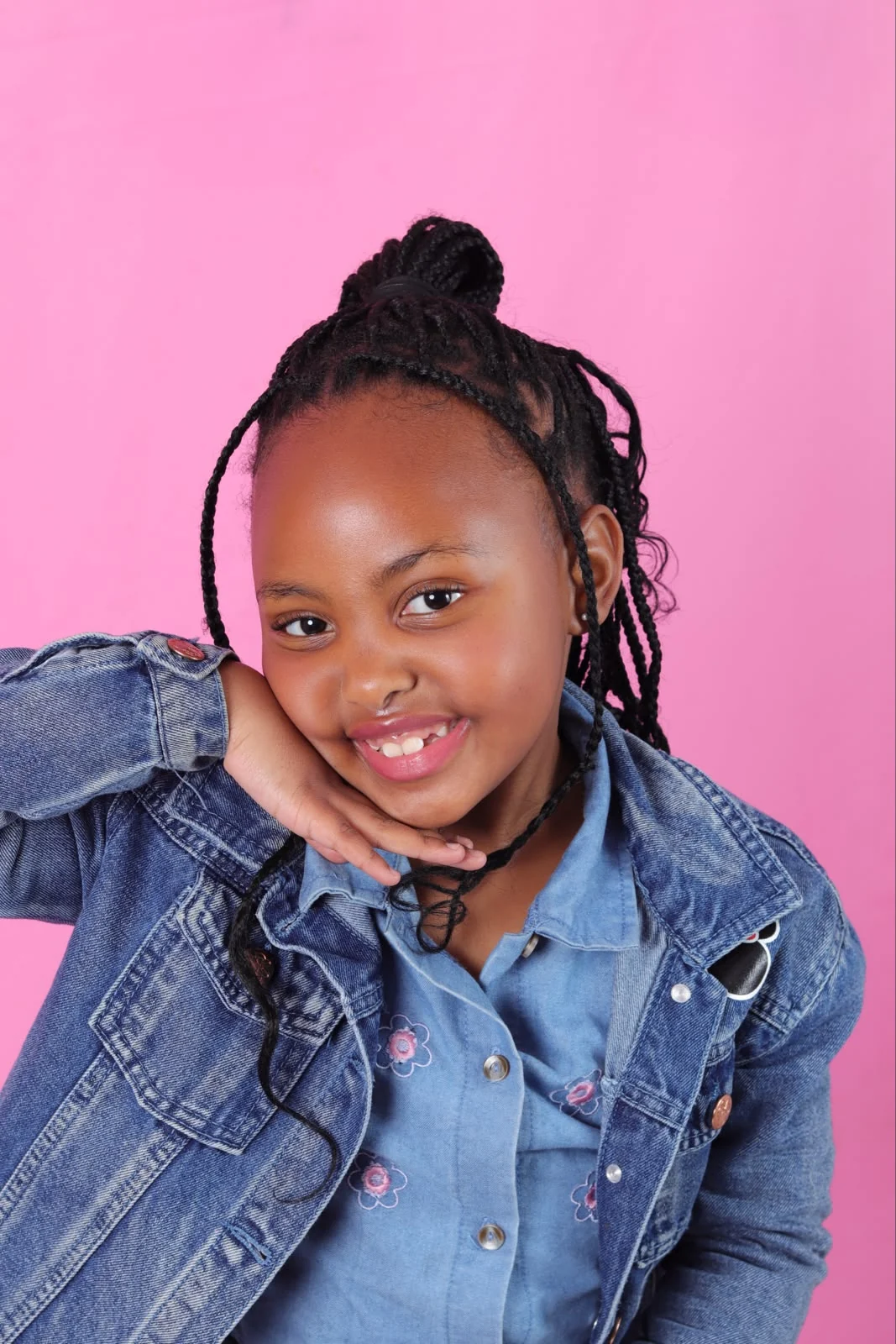 A young performer photographed for a talent portfolio